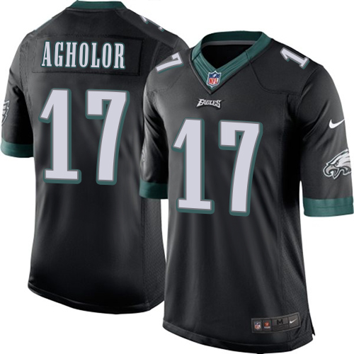 Men's Limited Nelson Agholor Nike Jersey Black Alternate - #17 NFL Philadelphia Eagles